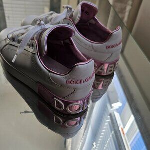 White and Pink Dolce & Gabbana sneakers